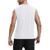 image:imageRoadbox Workout Sleeveless Shirts for Men Athletic Gym Basketball Quick Dry Muscle Tank TopsWhite