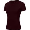 image:imageRoadbox Compression Shirt for Women Slim Fit Short Sleeve Athletic Top Workout Undershirt for Gym Yoga Wine Red
