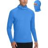image:imageRoadbox Mens UPF 50 Sun Shirt Long Sleeve Fishing Hoodie UV Protection Hooded Rash Guard with Mask for Hiking RunningSky Blue