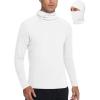 image:imageRoadbox Mens UPF 50 Sun Shirt Long Sleeve Fishing Hoodie UV Protection Hooded Rash Guard with Mask for Hiking RunningWhite