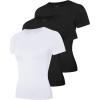 image:imageRoadbox Womens Compression Shirts 13 Pack Short Sleeve Workout Tops Athletic Gym TShirt Yoga Running Quick Dry Base LayerBlackblackwhite