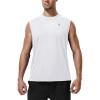 image:imageRoadbox Workout Sleeveless Shirts for Men Athletic Gym Basketball Quick Dry Muscle Tank TopsWhite