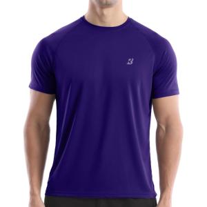 image:imageRoadbox Mens Rash Guard Short Sleeve UPF 50 UV Sun Protection Swim Shirts Quick Dry Lightweight Water Surf Beach TShirtDeep Purple