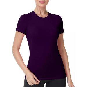 image:imageRoadbox Womens Compression Shirts 13 Pack Short Sleeve Workout Tops Athletic Gym TShirt Yoga Running Quick Dry Base LayerDeep Purple