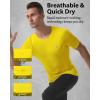 image:imageRoadbox 3 Pack Mens Compression Shirt Short Sleeve Athletic Football Running Base Layer Cool Dry T Shirts for Sports WorkoutBlackRoyal BlueFluorescent Yellow