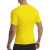 image:imageRoadbox 3 Pack Mens Compression Shirt Short Sleeve Athletic Football Running Base Layer Cool Dry T Shirts for Sports WorkoutBlackRoyal BlueFluorescent Yellow