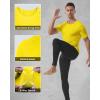 image:imageRoadbox 3 Pack Mens Compression Shirt Short Sleeve Athletic Football Running Base Layer Cool Dry T Shirts for Sports WorkoutBlackRoyal BlueFluorescent Yellow