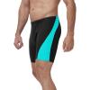 image:imageRoadbox Mens Athletic Swim Jammer Quick Dry Performance Compression UPF 50 Competitive Swimsuit Shorts for Training RacingBlack Combined With Lake Green