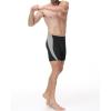 image:imageRoadbox Mens Athletic Swim Jammers Quick Dry Competitive Racing Swimsuit UPF 50 Compression Training Swimming ShortsBlack With Gray