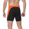 image:imageRoadbox Mens Athletic Swim Jammers Quick Dry Competitive Racing Swimsuit UPF 50 Compression Training Swimming ShortsBlack With Orange