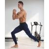 image:imageRoadbox Mens Compression Pants Running Tights with Pockets Sports Workout Leggings Athletic Base Layer for Cycling BasketballNavy Blue