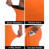 image:imageRoadbox Mens Compression Pants Running Tights with Pockets Sports Workout Leggings Athletic Base Layer for Cycling BasketballOrange