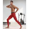 image:imageRoadbox Mens Compression Pants Running Tights with Pockets Sports Workout Leggings Athletic Base Layer for Cycling BasketballRed