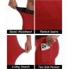 image:imageRoadbox Mens Compression Pants Running Tights with Pockets Sports Workout Leggings Athletic Base Layer for Cycling BasketballRed