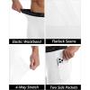 image:imageRoadbox Mens Compression Pants Running Tights with Pockets Sports Workout Leggings Athletic Base Layer for Cycling BasketballWhite