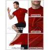 image:imageRoadbox Mens Compression Shirt Short Sleeve Mock Turtleneck Athletic Undershirt Quick Dry Base Layer Top for Gym Workout Tomato Red