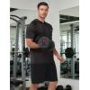 image:imageRoadbox Mens Short Sleeve Workout Gym Hoodies Lightweight Quick Dry Athletic T Shirts Sun Protection Hooded SweatshirtBlack