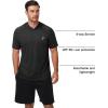 image:imageRoadbox Mens Short Sleeve Workout Gym Hoodies Lightweight Quick Dry Athletic T Shirts Sun Protection Hooded SweatshirtBlack