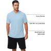 image:imageRoadbox Mens Short Sleeve Workout Gym Hoodies Lightweight Quick Dry Athletic T Shirts Sun Protection Hooded SweatshirtGlacier Blue
