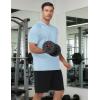image:imageRoadbox Mens Short Sleeve Workout Gym Hoodies Lightweight Quick Dry Athletic T Shirts Sun Protection Hooded SweatshirtGlacier Blue