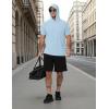image:imageRoadbox Mens Short Sleeve Workout Gym Hoodies Lightweight Quick Dry Athletic T Shirts Sun Protection Hooded SweatshirtGlacier Blue