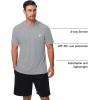 image:imageRoadbox Mens Short Sleeve Workout Gym Hoodies Lightweight Quick Dry Athletic T Shirts Sun Protection Hooded SweatshirtLight Gray