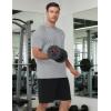 image:imageRoadbox Mens Short Sleeve Workout Gym Hoodies Lightweight Quick Dry Athletic T Shirts Sun Protection Hooded SweatshirtLight Gray