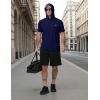 image:imageRoadbox Mens Short Sleeve Workout Gym Hoodies Lightweight Quick Dry Athletic T Shirts Sun Protection Hooded SweatshirtNavy Blue