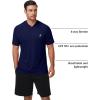 image:imageRoadbox Mens Short Sleeve Workout Gym Hoodies Lightweight Quick Dry Athletic T Shirts Sun Protection Hooded SweatshirtNavy Blue