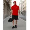 image:imageRoadbox Mens Short Sleeve Workout Gym Hoodies Lightweight Quick Dry Athletic T Shirts Sun Protection Hooded SweatshirtTomato Red