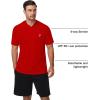 image:imageRoadbox Mens Short Sleeve Workout Gym Hoodies Lightweight Quick Dry Athletic T Shirts Sun Protection Hooded SweatshirtTomato Red