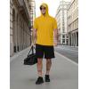 image:imageRoadbox Mens Short Sleeve Workout Gym Hoodies Lightweight Quick Dry Athletic T Shirts Sun Protection Hooded SweatshirtTurmeric