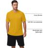 image:imageRoadbox Mens Short Sleeve Workout Gym Hoodies Lightweight Quick Dry Athletic T Shirts Sun Protection Hooded SweatshirtTurmeric