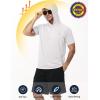 image:imageRoadbox Mens Short Sleeve Workout Gym Hoodies Lightweight Quick Dry Athletic T Shirts Sun Protection Hooded SweatshirtWhite