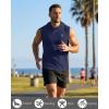 image:imageRoadbox Mens Sleeveless Hoodies Tank Top Muscle Workout Hooded Vest Quick Dry Gym Athletic Cut Off Shirts for Summer CasualBlue
