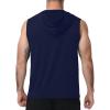 image:imageRoadbox Mens Sleeveless Hoodies Tank Top Muscle Workout Hooded Vest Quick Dry Gym Athletic Cut Off Shirts for Summer CasualBlue