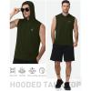 image:imageRoadbox Mens Sleeveless Hoodies Tank Top Muscle Workout Hooded Vest Quick Dry Gym Athletic Cut Off Shirts for Summer CasualGreen