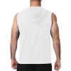 image:imageRoadbox Mens Sleeveless Hoodies Tank Top Muscle Workout Hooded Vest Quick Dry Gym Athletic Cut Off Shirts for Summer CasualWhite