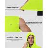 image:imageRoadbox Mens Sleeveless Hoodies Tank Top UPF 50 Lightweight Workout Hooded Muscle Cut Off Shirts for Gym AthleticFluorescent Yellow