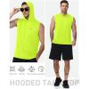 image:imageRoadbox Mens Sleeveless Hoodies Tank Top UPF 50 Lightweight Workout Hooded Muscle Cut Off Shirts for Gym AthleticFluorescent Yellow