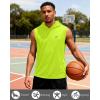 image:imageRoadbox Mens Sleeveless Hoodies Tank Top UPF 50 Lightweight Workout Hooded Muscle Cut Off Shirts for Gym AthleticFluorescent Yellow