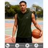 image:imageRoadbox Mens Sleeveless Hoodies Tank Top UPF 50 Lightweight Workout Hooded Muscle Cut Off Shirts for Gym AthleticKelp Green