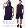 image:imageRoadbox Mens Sleeveless Hoodies Tank Top UPF 50 Lightweight Workout Hooded Muscle Cut Off Shirts for Gym AthleticPurple