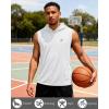 image:imageRoadbox Mens Sleeveless Hoodies Tank Top UPF 50 Lightweight Workout Hooded Muscle Cut Off Shirts for Gym AthleticWhite