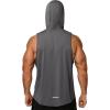 image:imageRoadbox Mens Workout Sleeveless Hoodie Quick Dry Athletic Hooded Tank Tops Lightweight Gym Running Muscle Cut Off T ShirtsCement Grey