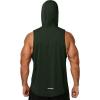 image:imageRoadbox Mens Workout Sleeveless Hoodie Quick Dry Athletic Hooded Tank Tops Lightweight Gym Running Muscle Cut Off T ShirtsDark Army Green