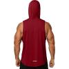 image:imageRoadbox Mens Workout Sleeveless Hoodie Quick Dry Athletic Hooded Tank Tops Lightweight Gym Running Muscle Cut Off T ShirtsDeep Red
