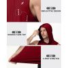 image:imageRoadbox Mens Workout Sleeveless Hoodie Quick Dry Athletic Hooded Tank Tops Lightweight Gym Running Muscle Cut Off T ShirtsDeep Red