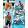 image:imageRoadbox Swim Jammers for Men Racing Athletic Quick Dry Swimsuit Endurance Training Competitive Swimming Shorts UPF 50Navy Blue  Yellow Stitching