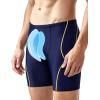 image:imageRoadbox Swim Jammers for Men Racing Athletic Quick Dry Swimsuit Endurance Training Competitive Swimming Shorts UPF 50Navy Blue  Yellow Stitching